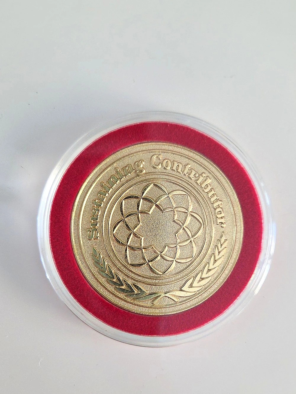Red & Gold Medallion in Case - Sustaining Contributor